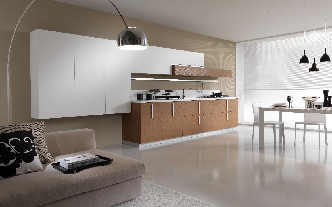 Cozinha aberta minimalista